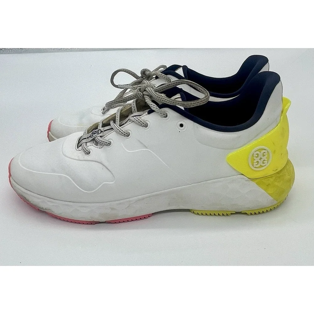 G/FORE MG4 Color Block Golf Shoes Men GMF000017 SNO WHITE/YELLOW Sz 10
